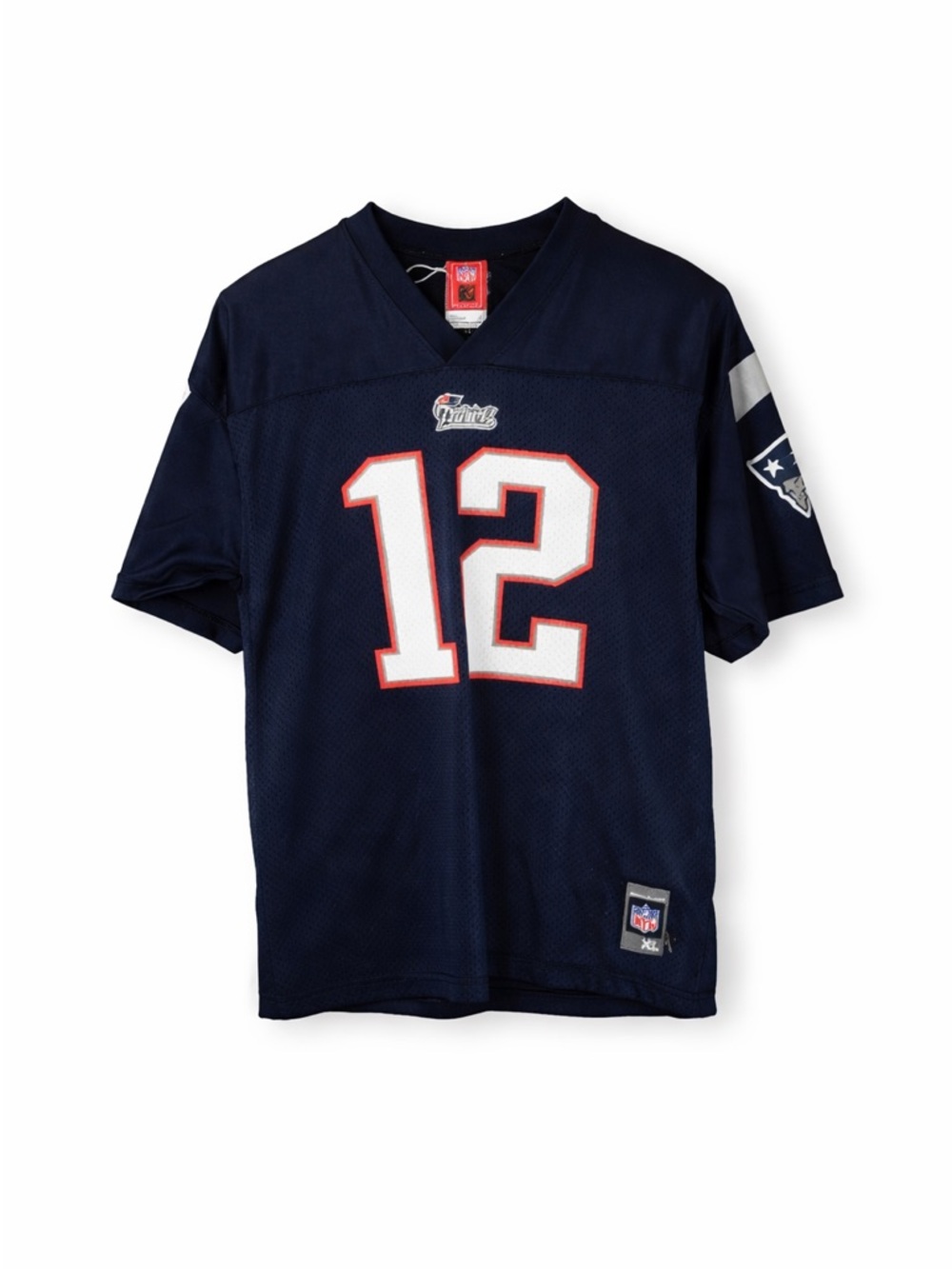 REEBOK NFL Youth #12 BRADY Patriots Navy Blue Football Jersey XL